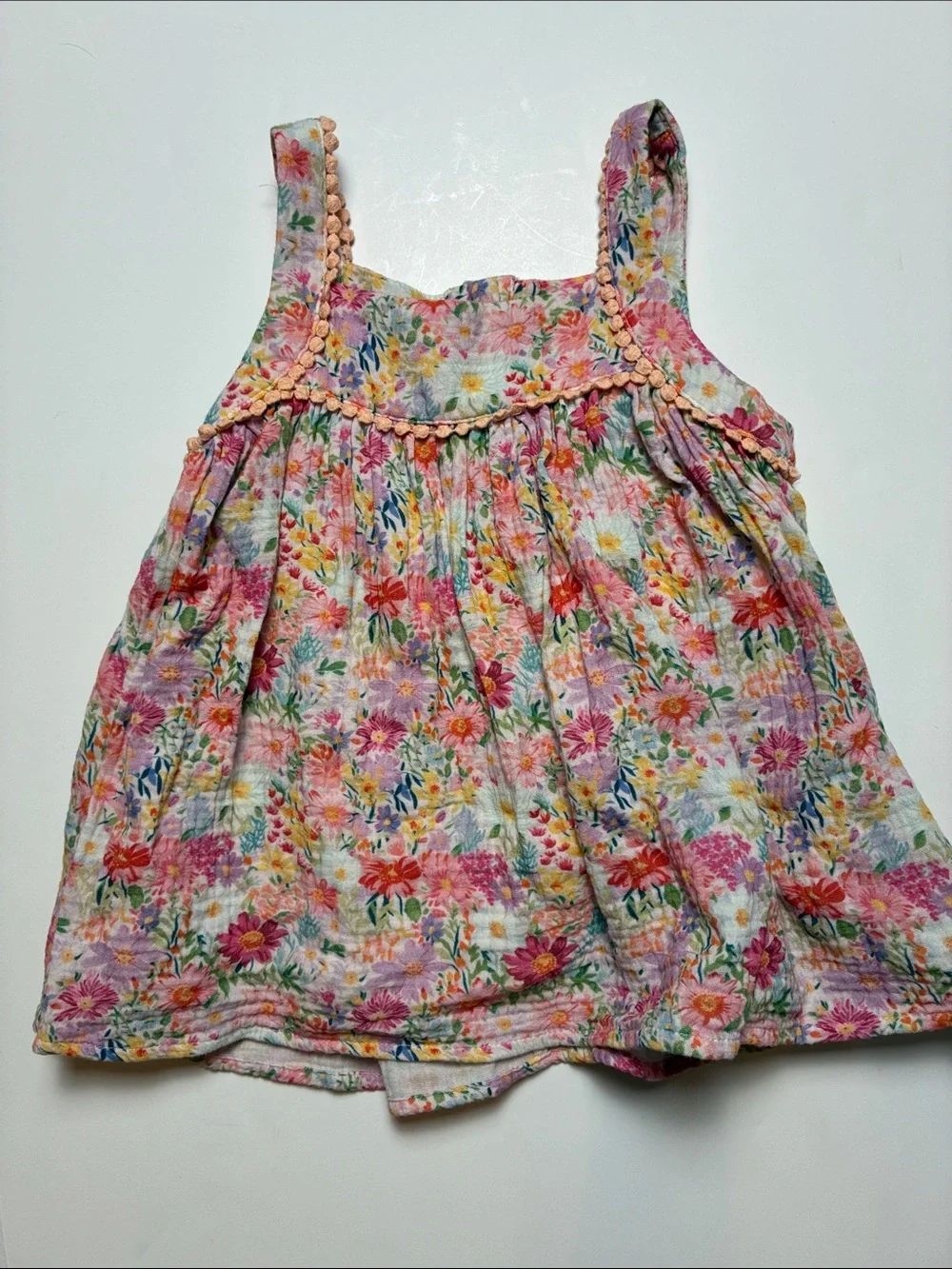Floral Smocked Tank Top - Pink Multicolor